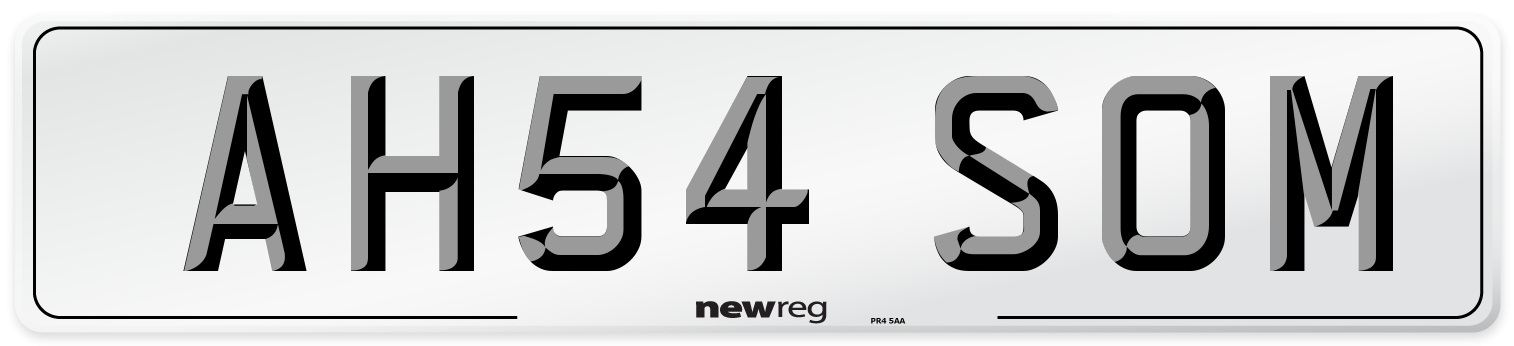 AH54 SOM Number Plate from New Reg